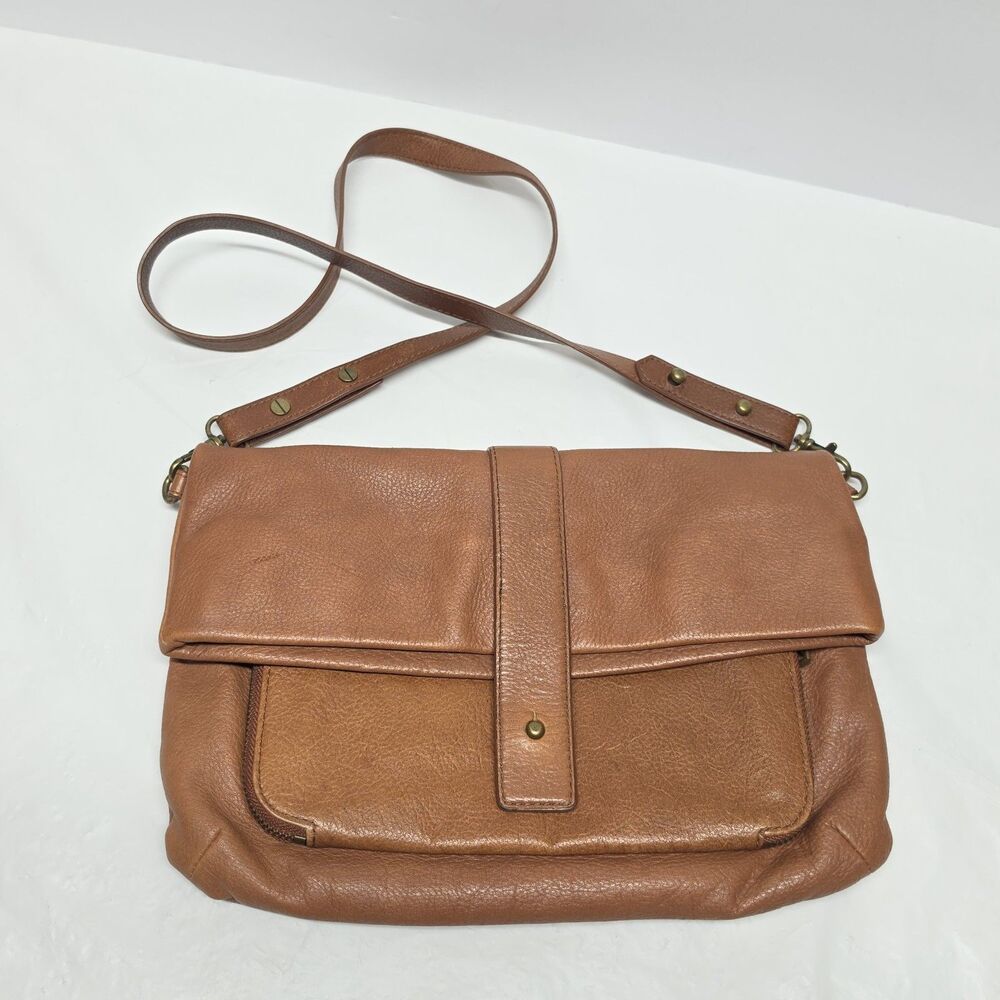 Bimba Y Lola Women's Crossbody Tan Brown Leather Shoulder Bag Purse Y2K